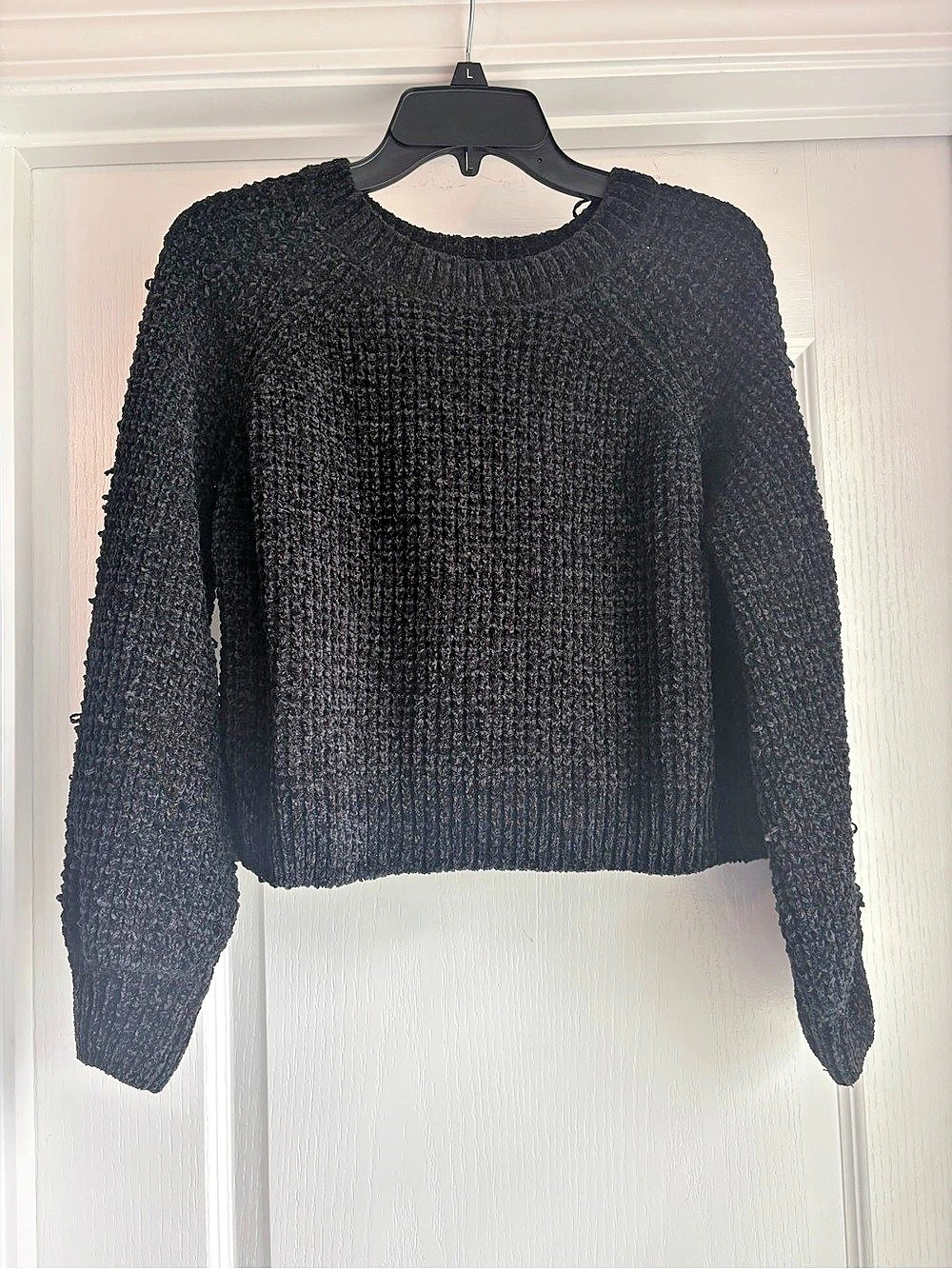 Altar'd State Textured Knit Sweater in Black Large